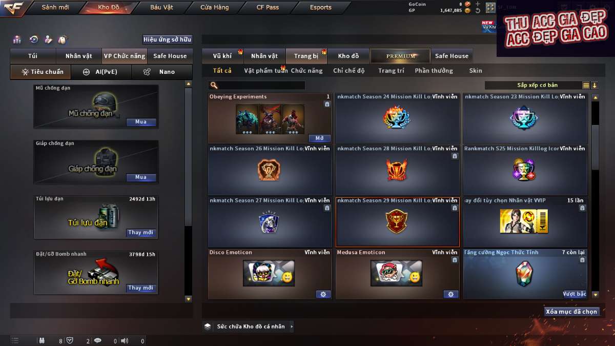 shop acc cf uy tin gia re